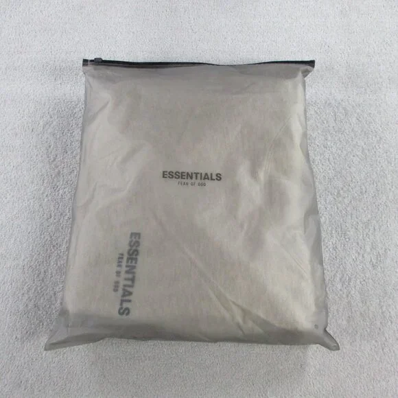 Fear of God Essentials Hoodie Mens Medium Light Oatmeal Heather Sweatshirt NEW - Picture 11 of 12